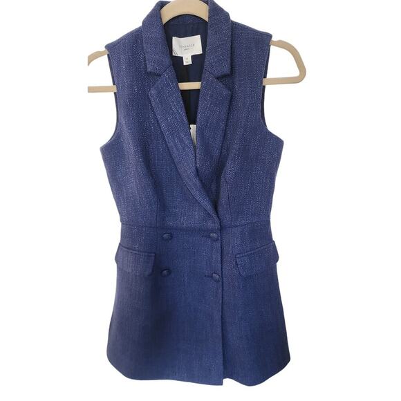 Tuckernuck Pomander Place Navy Tweed Campbell Romper Sz XS - Picture 5 of 7